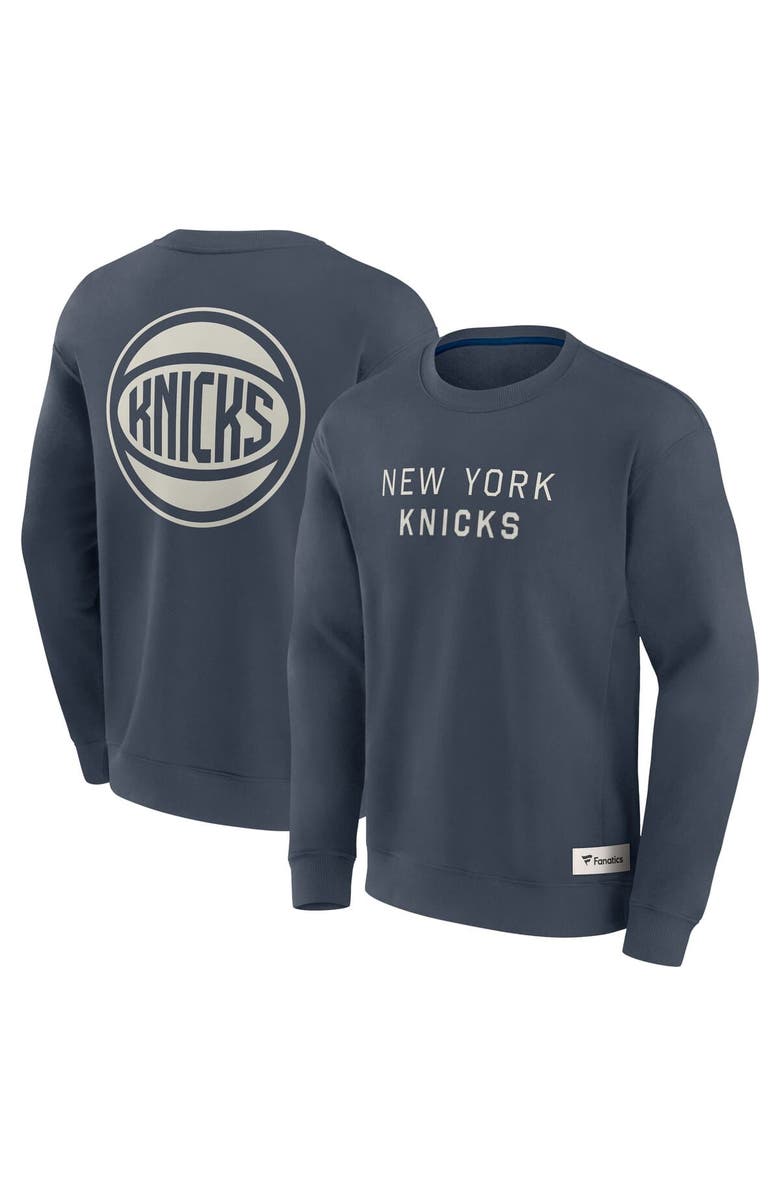 FANATICS Men's Fanatics Blue New York Knicks Elements Future Ground Lettering Pullover Sweatshirt, Main, color, Blue