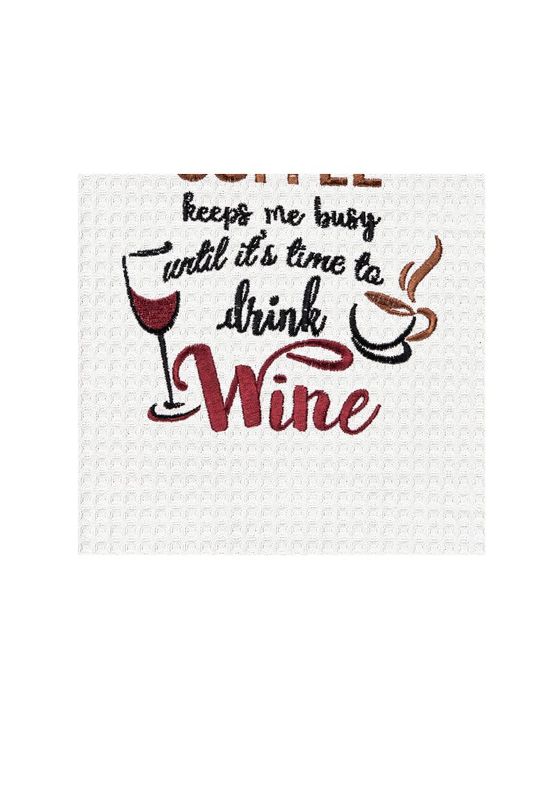 Coffee Keeps Me Busy Towel, Alternate, color, Red