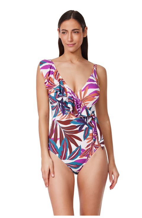 Plantopia V-Neck Surplice Ruffle One Piece