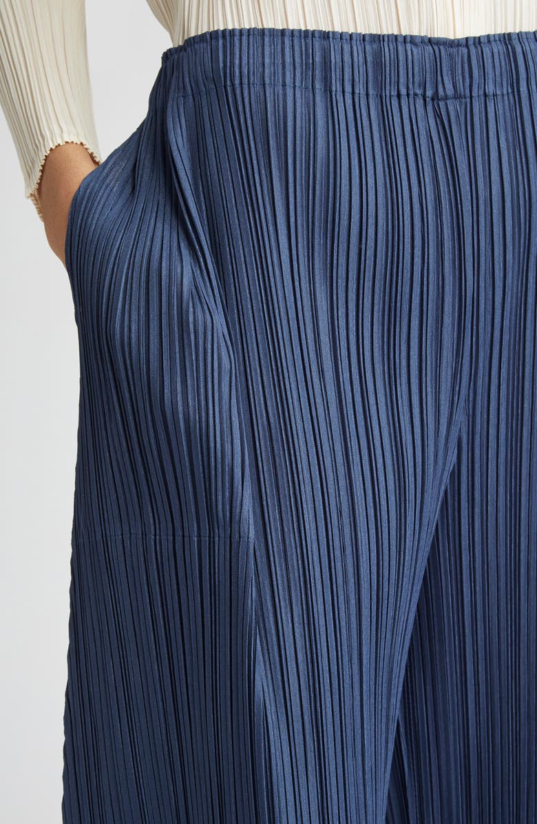 Pleats Please Issey Miyake Mellow Pleated Crop Pants, Alternate, color, Navy