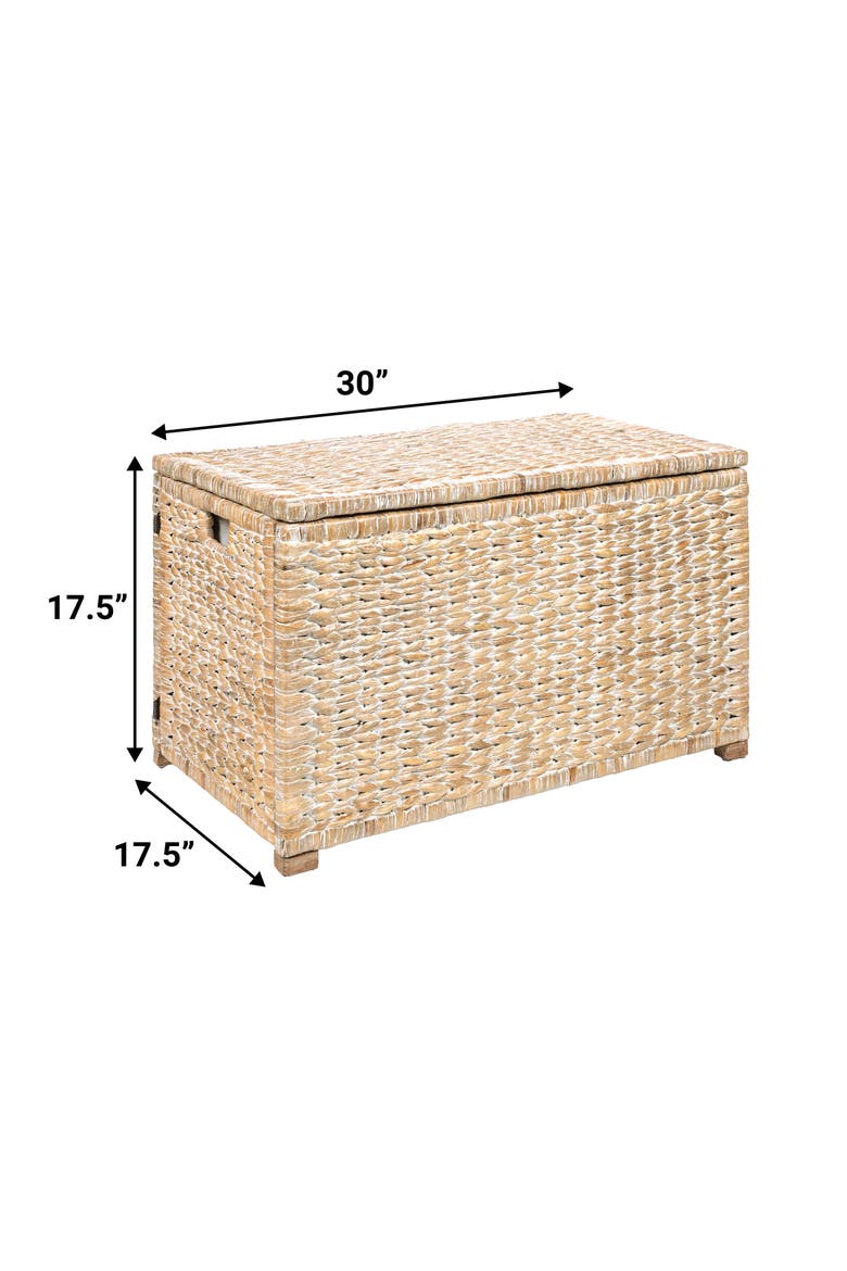 Anada Handwoven Wicker Weave Storage Trunk, Alternate, color, White Wash