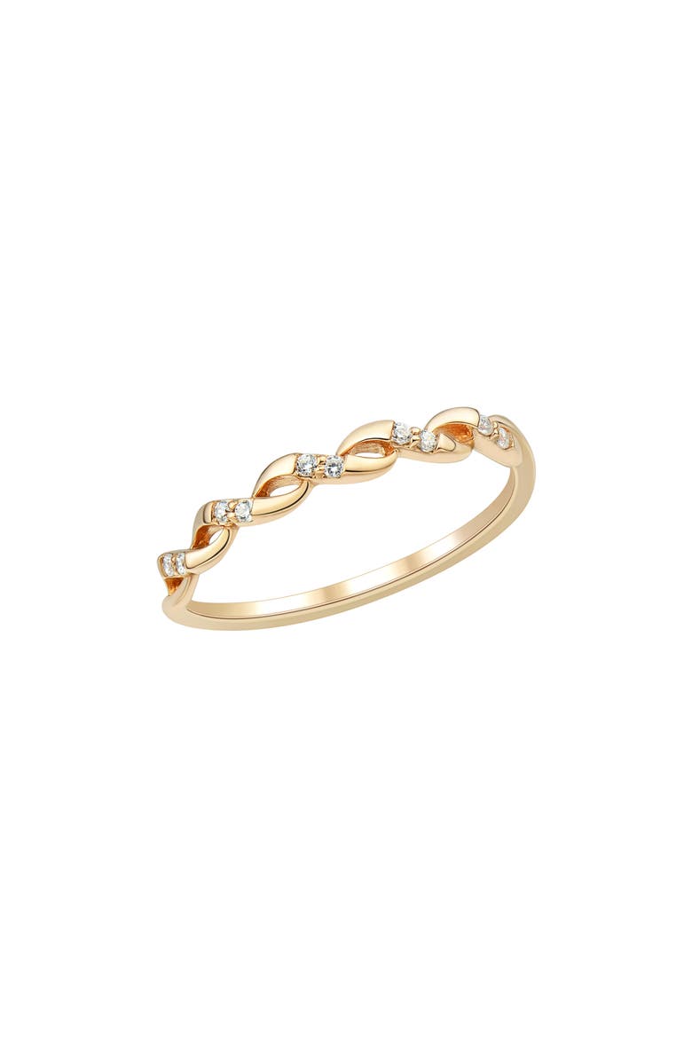 Twist Diamond Band Ring, Main, color, YELLOW GOLD
