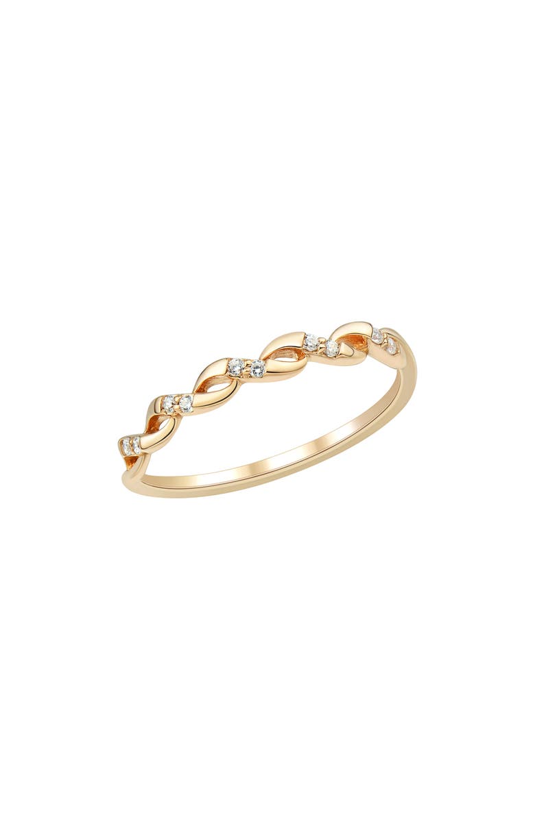 Frankie & Zoe Twist Diamond Band Ring, Main, color, Yellow Gold