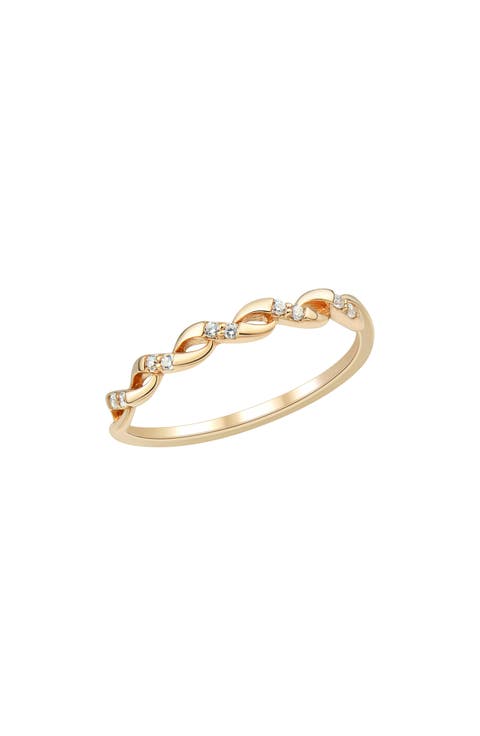 Twist Diamond Band Ring