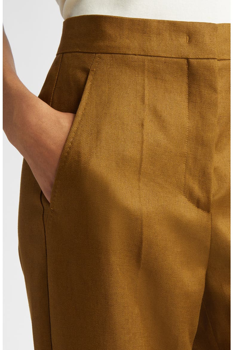 Aversa Flax Linen Wide Leg Trousers, Alternate, color, OLIVE GREEN