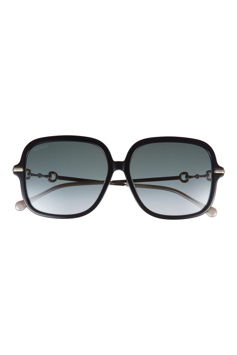 58mm Square Sunglasses, Main, color, BLACK GOLD GREY