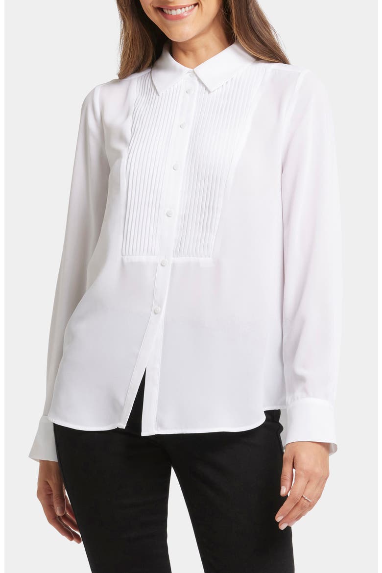 Tuxedo Button-Up Shirt, Main, color, OPTIC WHITE