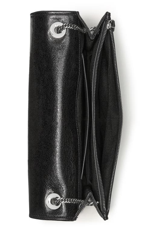 Kate Spade New York Deco Glazed Leather Convertible Chain Shoulder Bag In Black