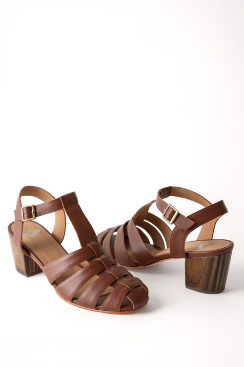 Fortress Golde Heeled Fisherman Sandal In Chocolate