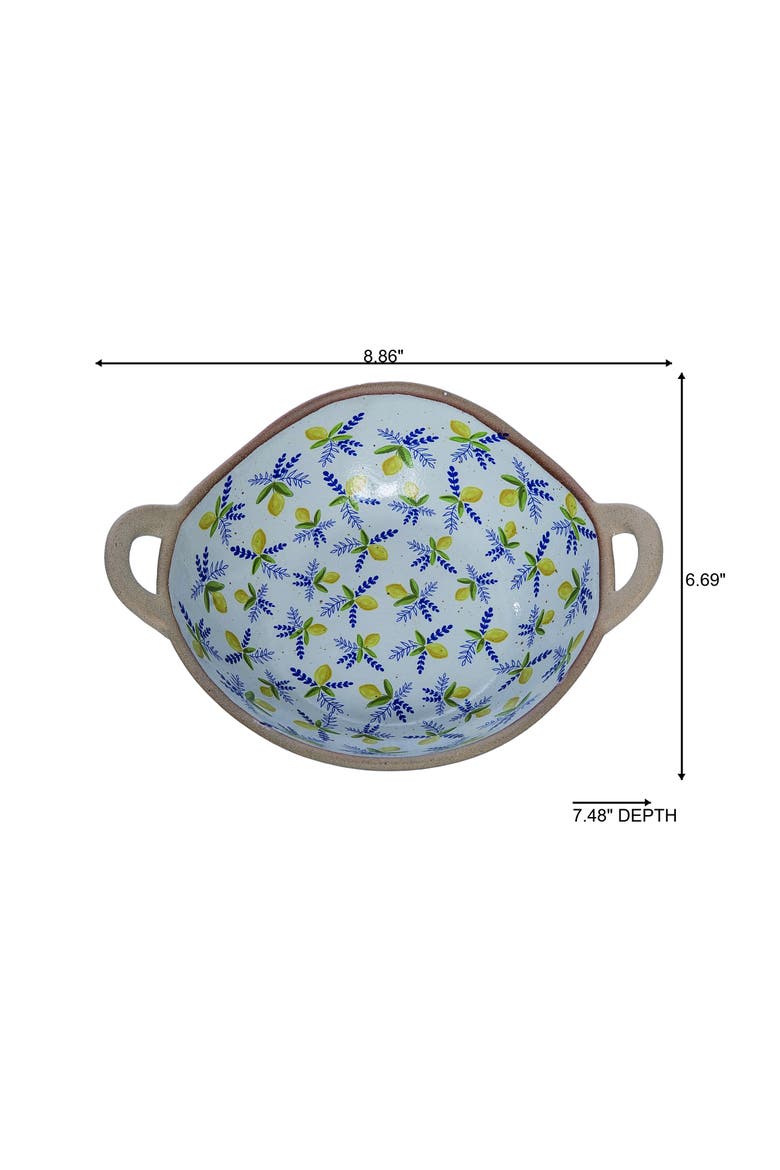 Ceramic Citrus Bowl Multicolored for Spring Serving and Entertaining, Alternate, color, Beige