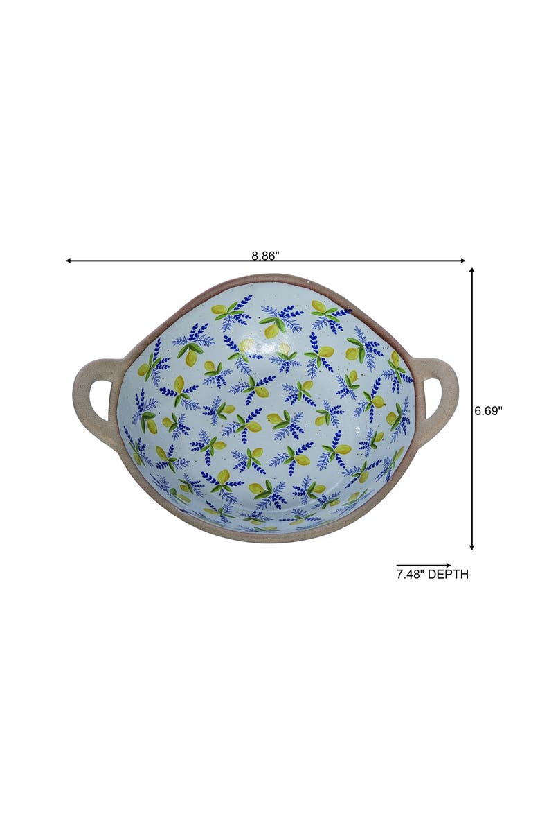 Transpac Ceramic Citrus Bowl Multicolored for Spring Serving and Entertaining, Alternate, color, Multicolored