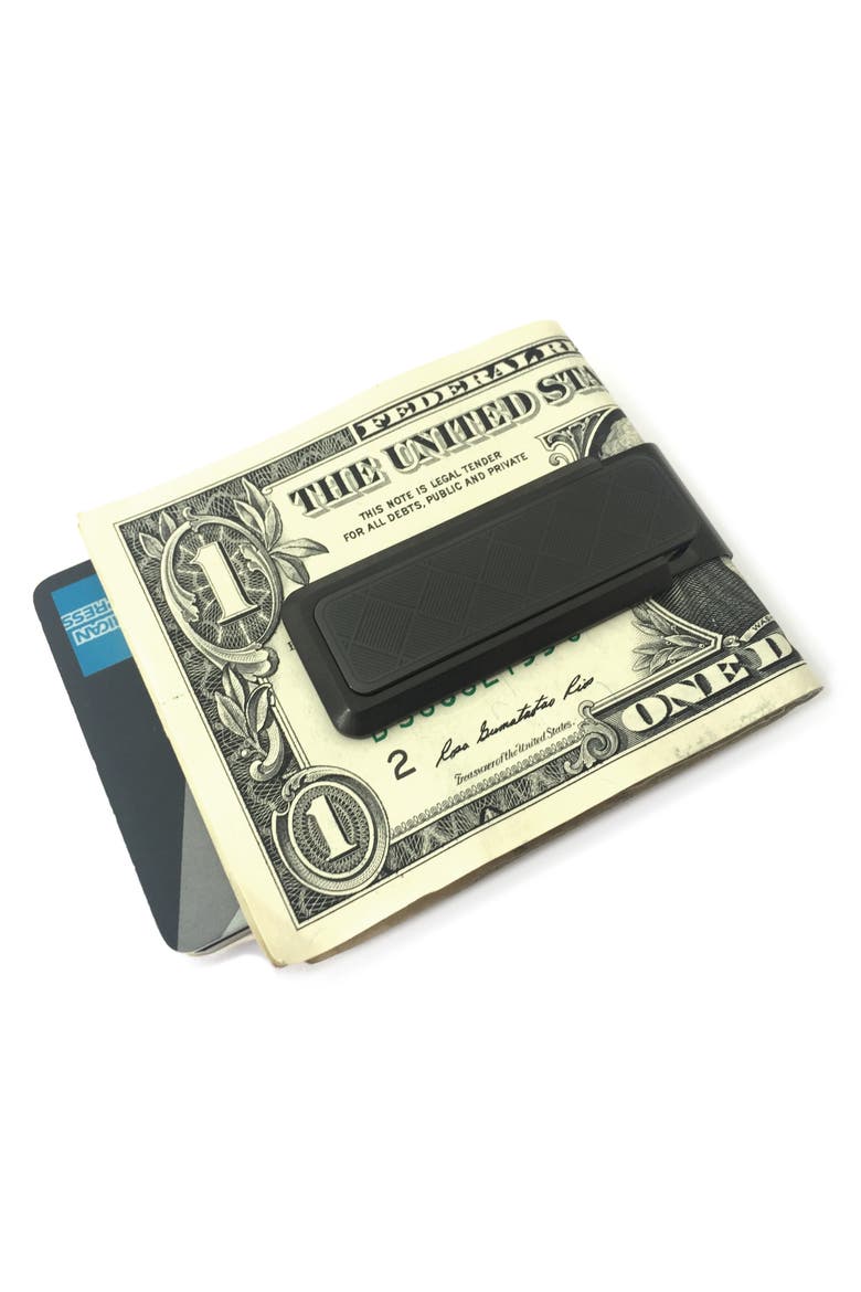 Stainless Steel Herringbone Money Clip, Alternate, color, BLACK