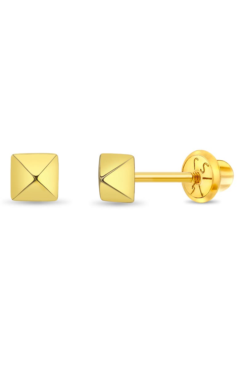 In Season Jewelry 14k Dainty Pyramid Earrings, Main, color, 