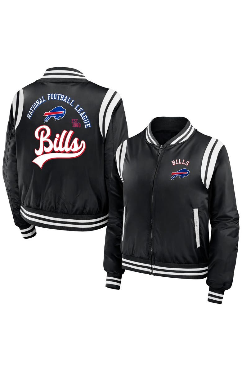 WEAR by Erin Andrews Women's WEAR by Erin Andrews Black Buffalo Bills Full-Zip Bomber Jacket, Alternate, color,