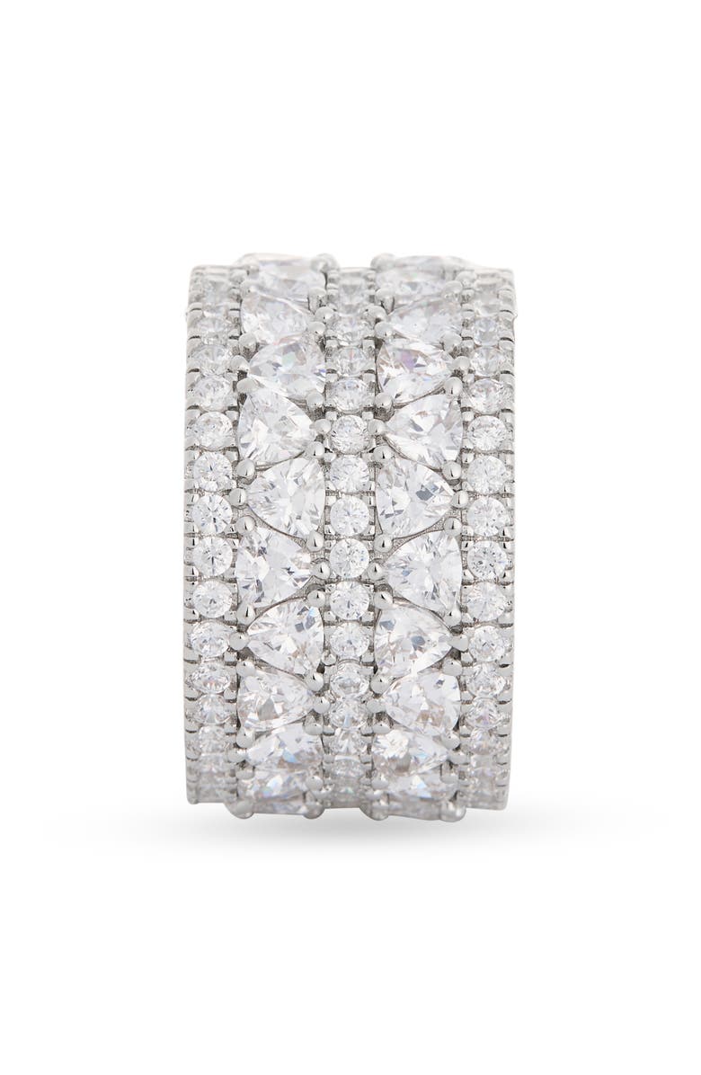 NORDSTROM RACK Cubic Zirconia Marquise Wide Ring, Alternate, color, Clear- Silver