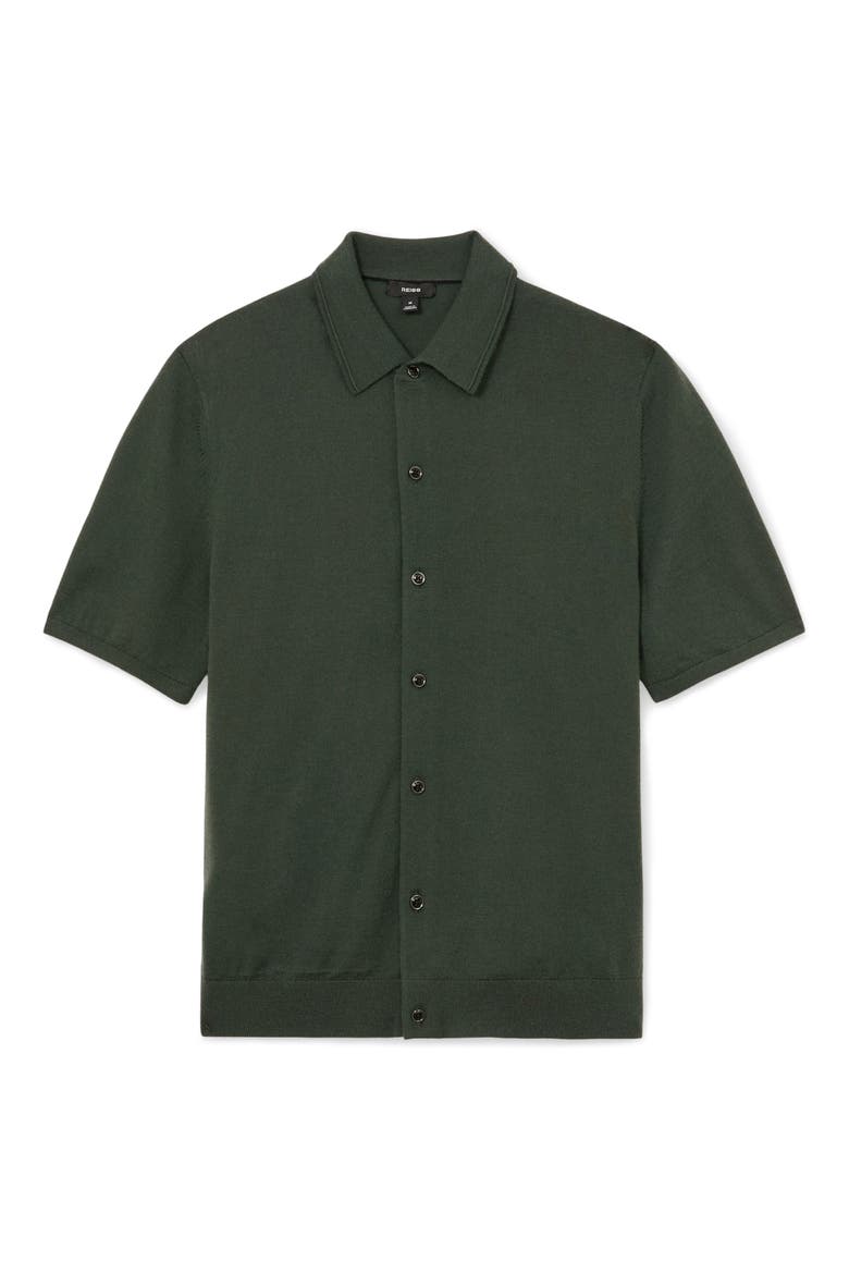 Drayton Wool Short Sleeve Sweater, Alternate, color, DARK GREEN