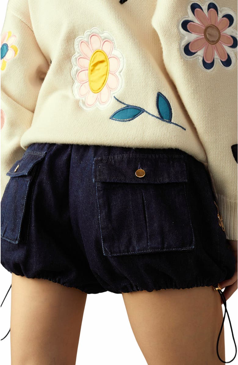 Cynthia Rowley Denim Cargo Shorts, Alternate, color, 