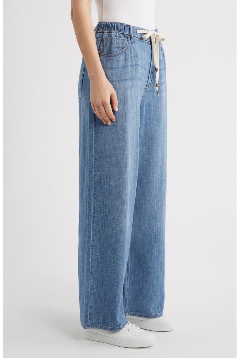 Drawstring Wide Leg Jeans, Alternate, color, MEDIUM INDIGO