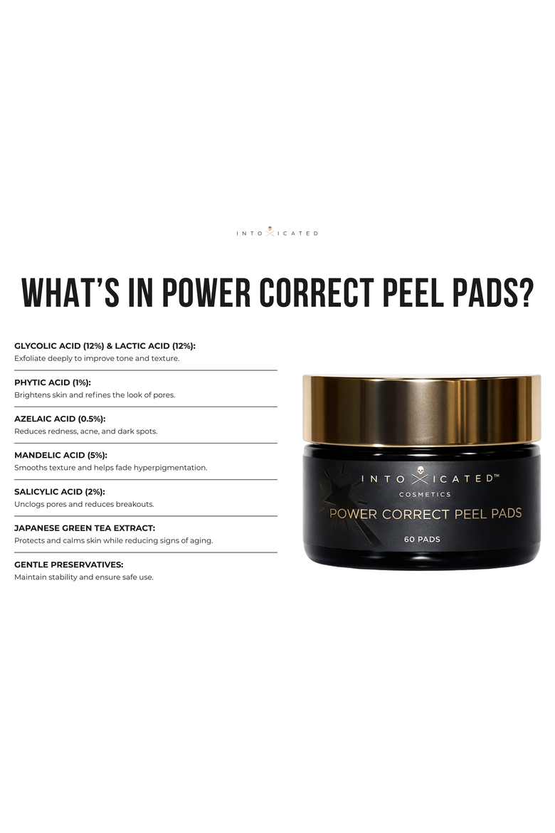 Power Correct Peel Pads | 60 Pads | Brighten, Correct and Exfolitate | Multi-Acid 12% Glycolic Pads, Alternate, color, None