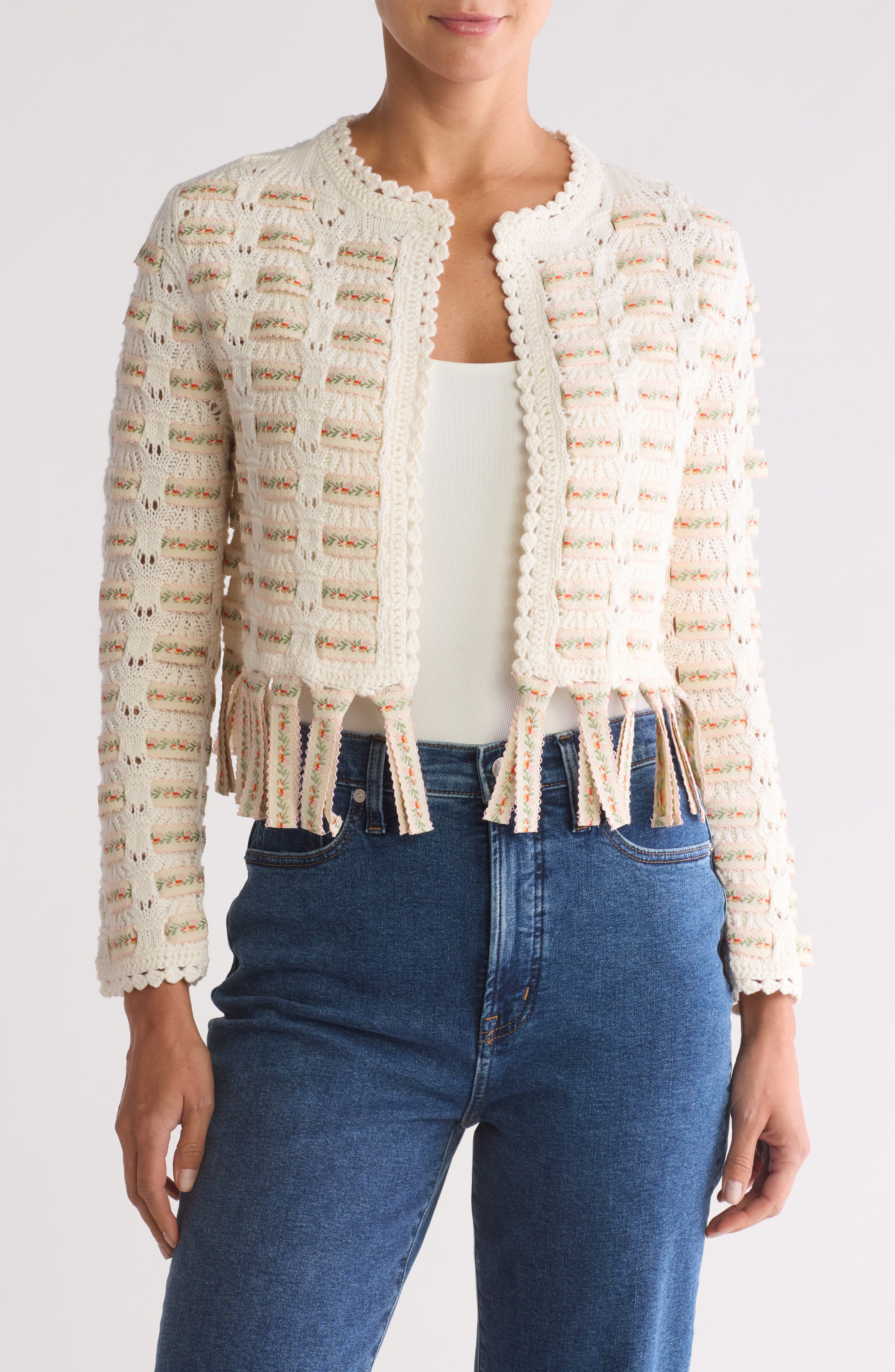 ALICE + OLIVIA Tawana Ribbon Cardigan (Women) | Nordstromrack