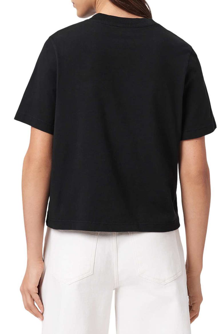 Lisa Embroidered Cotton T-Shirt, Alternate, color, BLACK