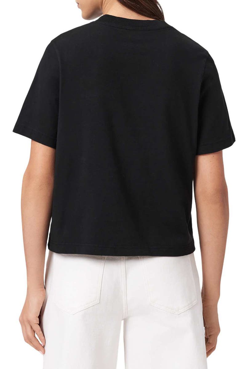 AllSaints Lisa Embroidered Cotton T-Shirt, Alternate, color, Black