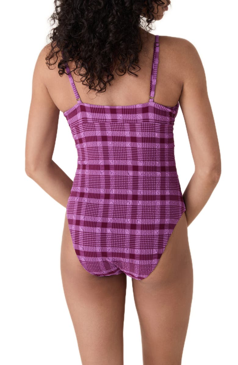 Andie Lanikai Textured One-Piece Swimsuit, Alternate, color, Crocus Plaid