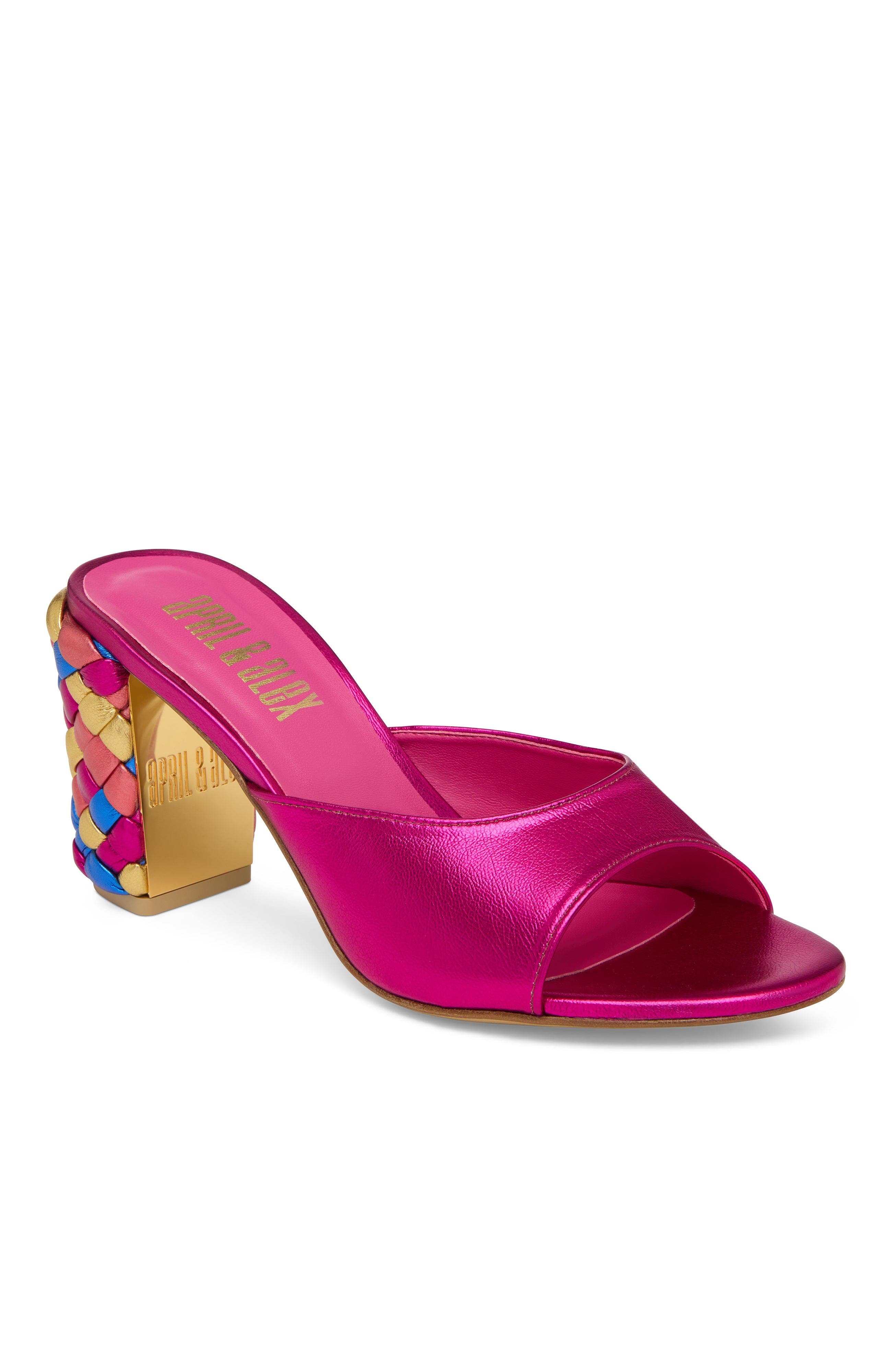 April & Alex Augusta Rose Mule, Alternate, color, Fuchsia