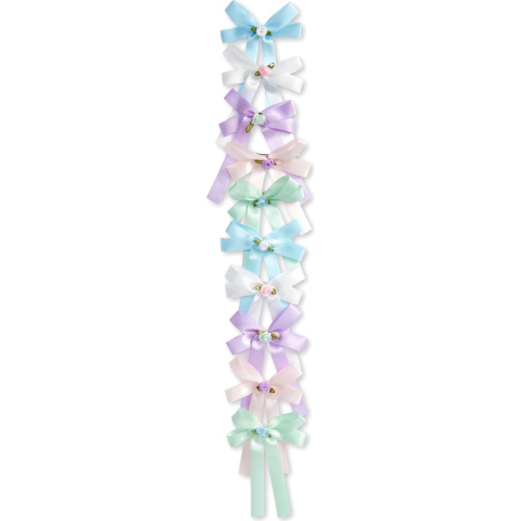 Capelli New York Kids' 10-pack Rose Bow Clips In Pink Pale Multi