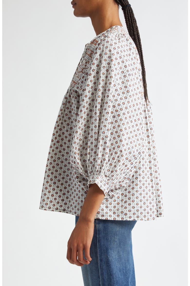 Charlie Print Tie Neck Blouse, Alternate, color, SEDONA