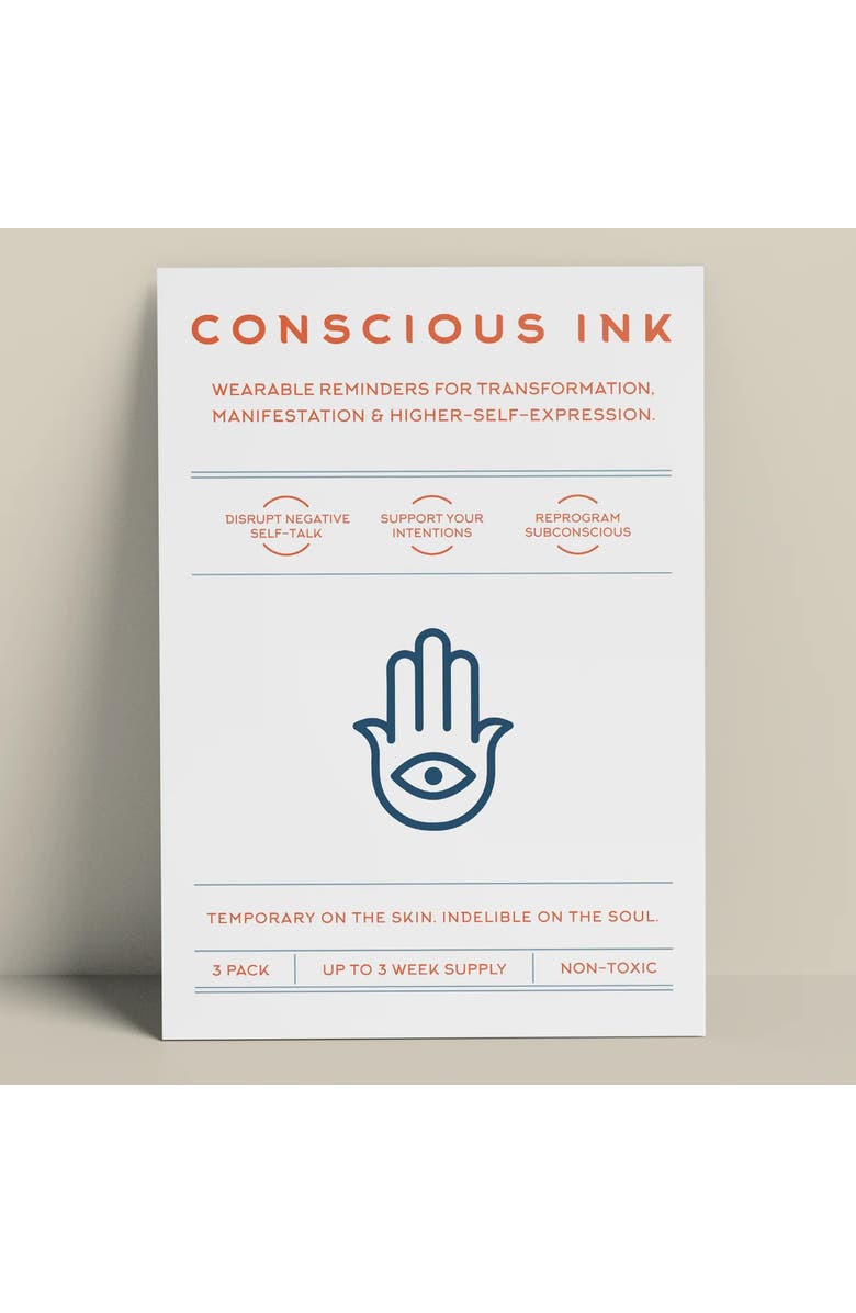 Conscious Ink Hamsa Access Cap + Ink, Alternate, color, Faded Grey