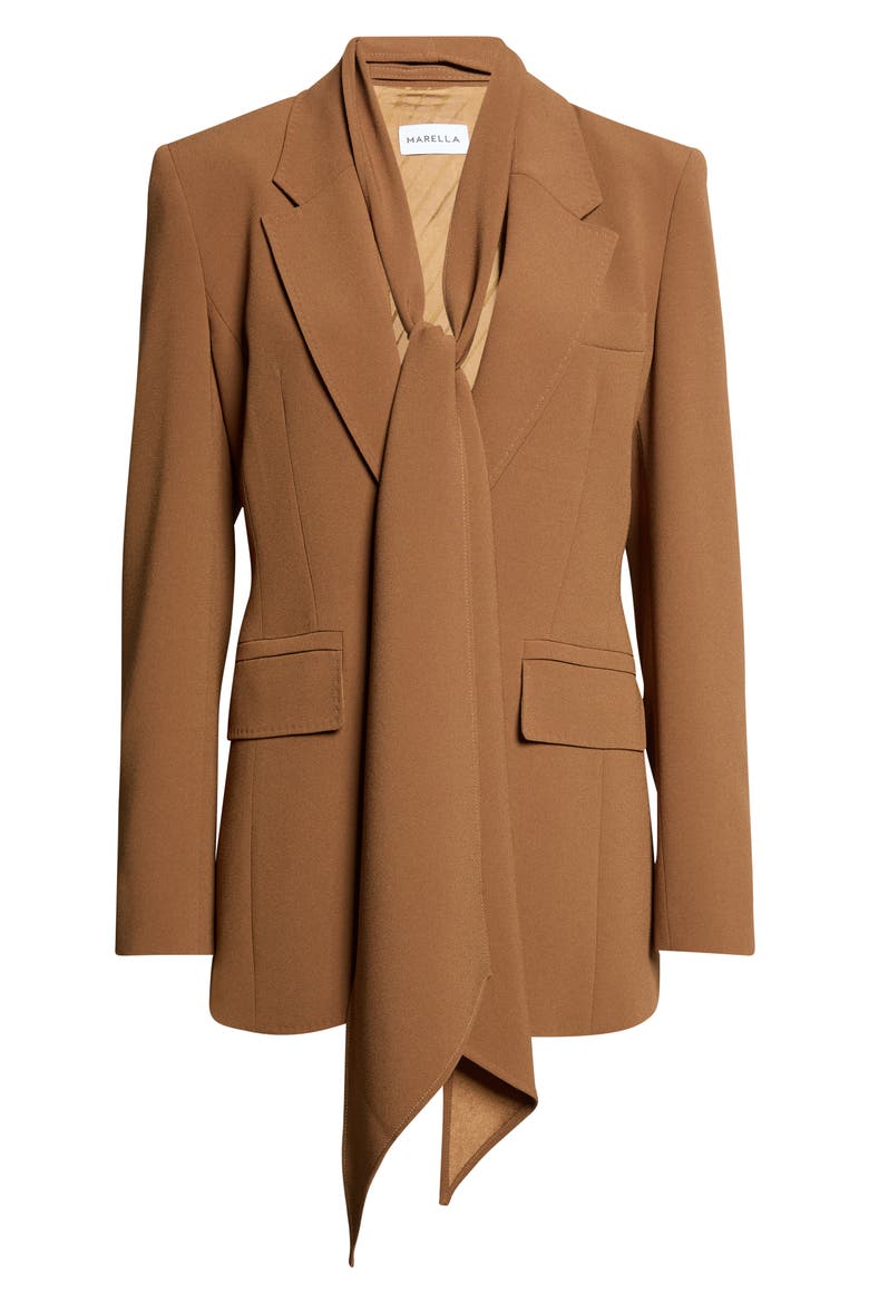 Peak Lapel Structured Blazer, Alternate, color, CAMEL