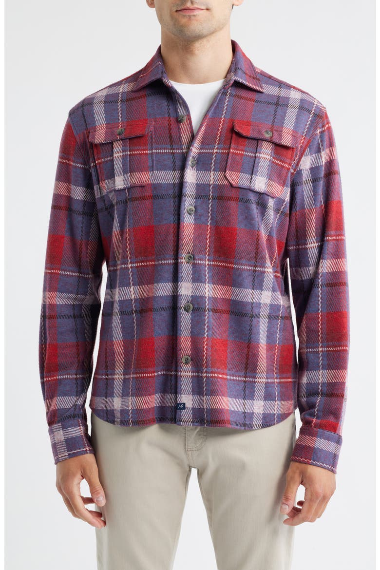 Gustaf Plaid Flannel Button-Up Shirt, Alternate, color, MALIBU RED