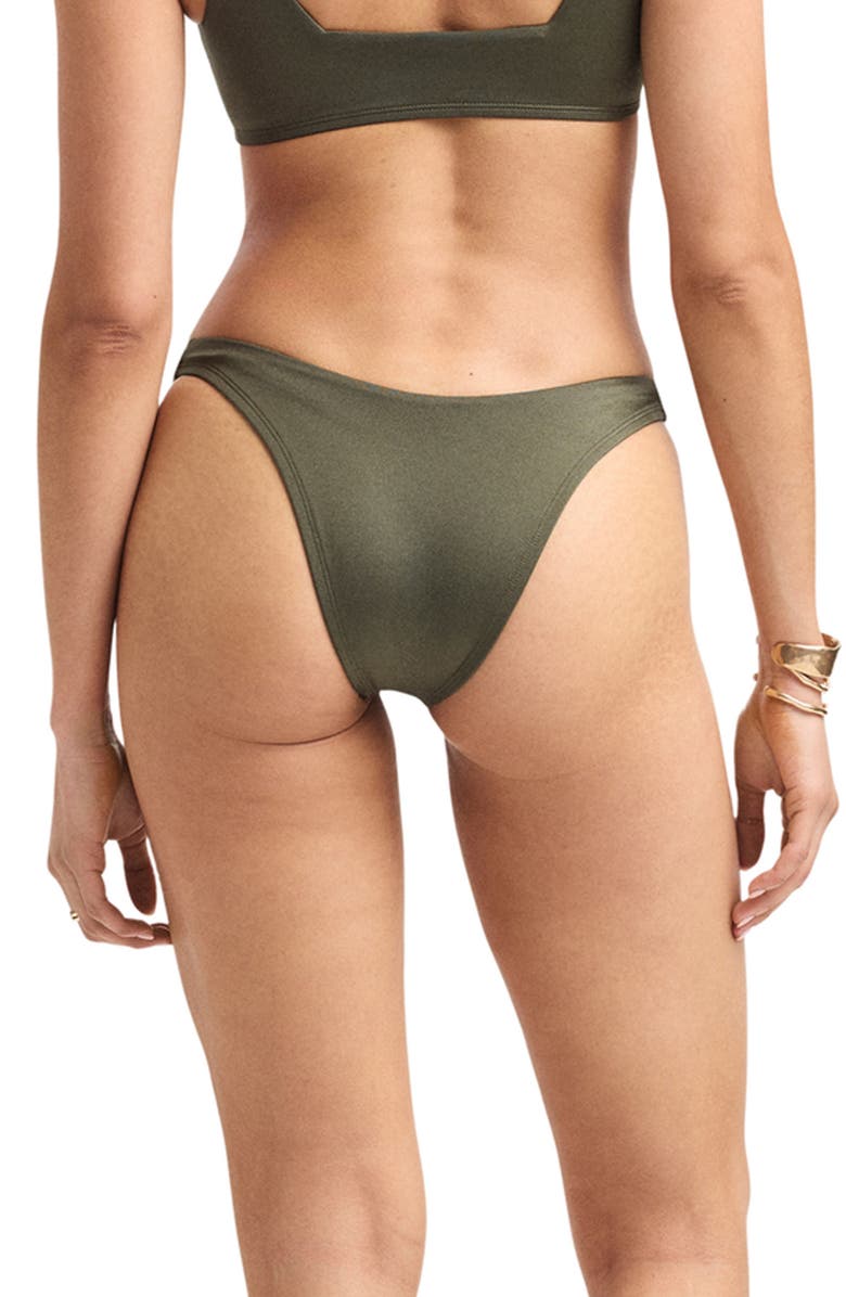 Vitamin A<sup>®</sup> California High Leg Bikini Bottoms, Alternate, color, Olive Ecoshimmer