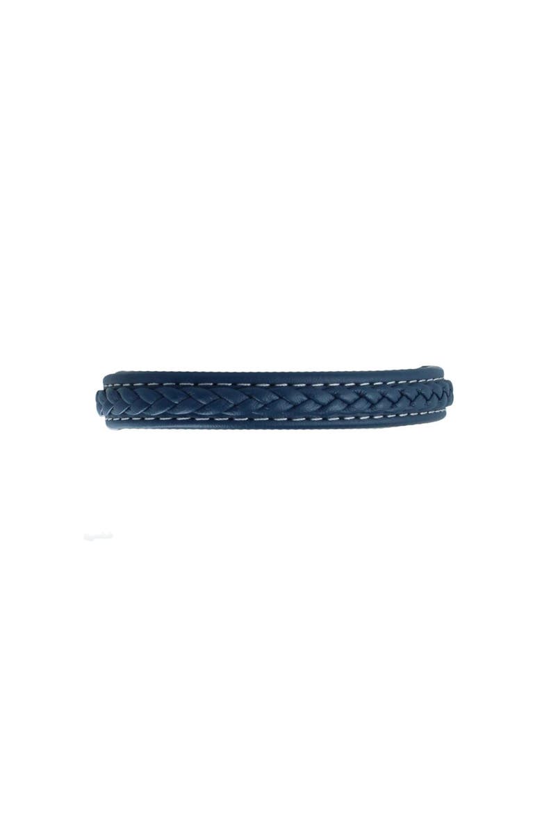 Amari's Azure Stitched Leather Secure Clasped Bracelet, Alternate, color, Blue