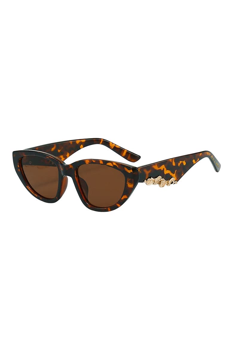 Brynn 56mm Polarized Cat Eye Sunglasses, Alternate, color, TORTE