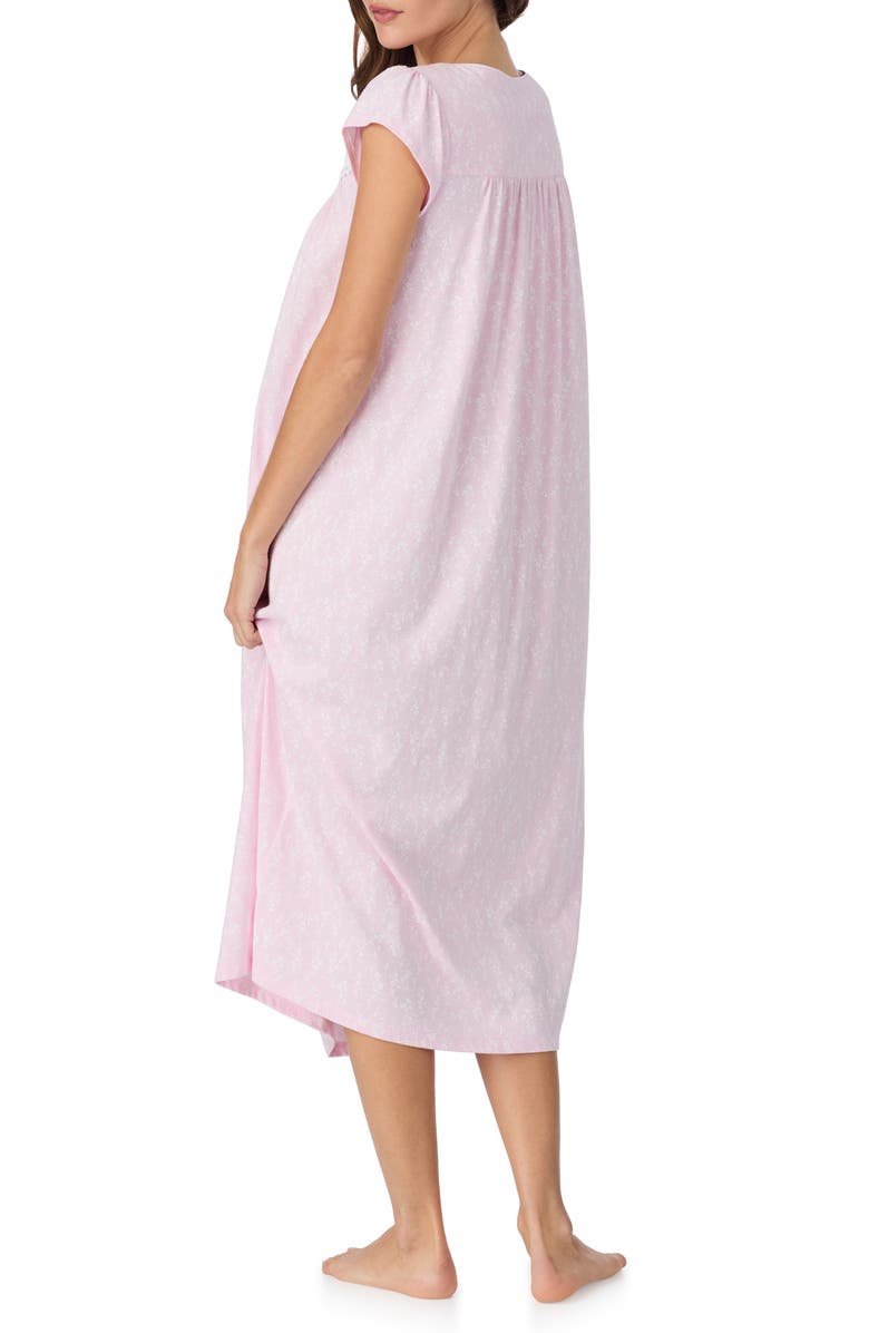 Eileen West Floral Cap Sleeve Cotton Nightgown, Alternate, color, Pink/ White
