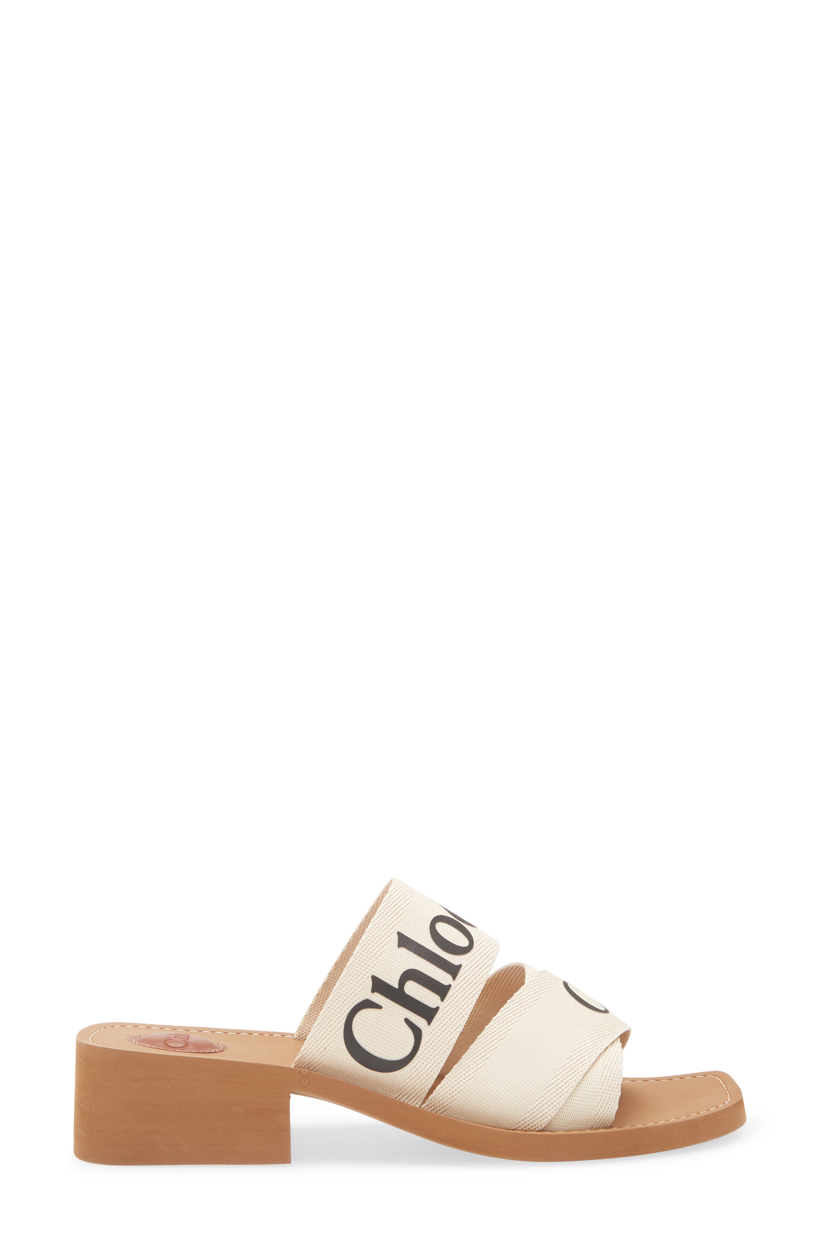 Chloé Woody Logo Slide Sandal, Alternate, color, 