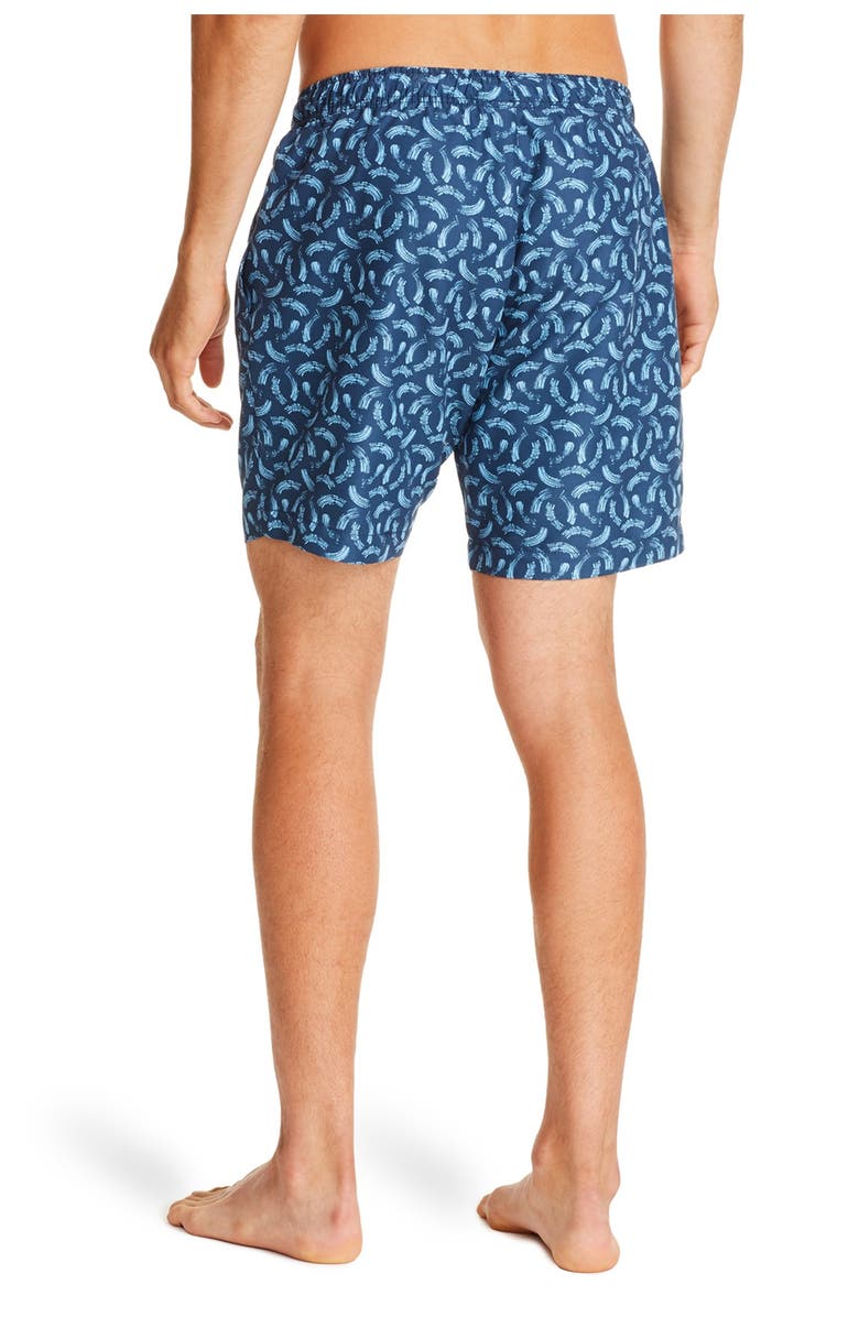 CONSTRUCT Navy Geometric Print Drawstring Swimming Trunks, Alternate, color,