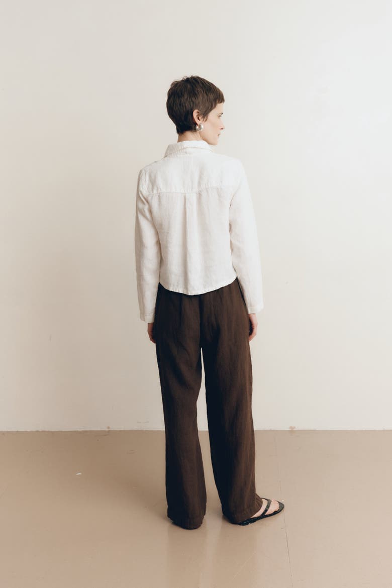 Paloma Linen Shirt, Alternate, color, White