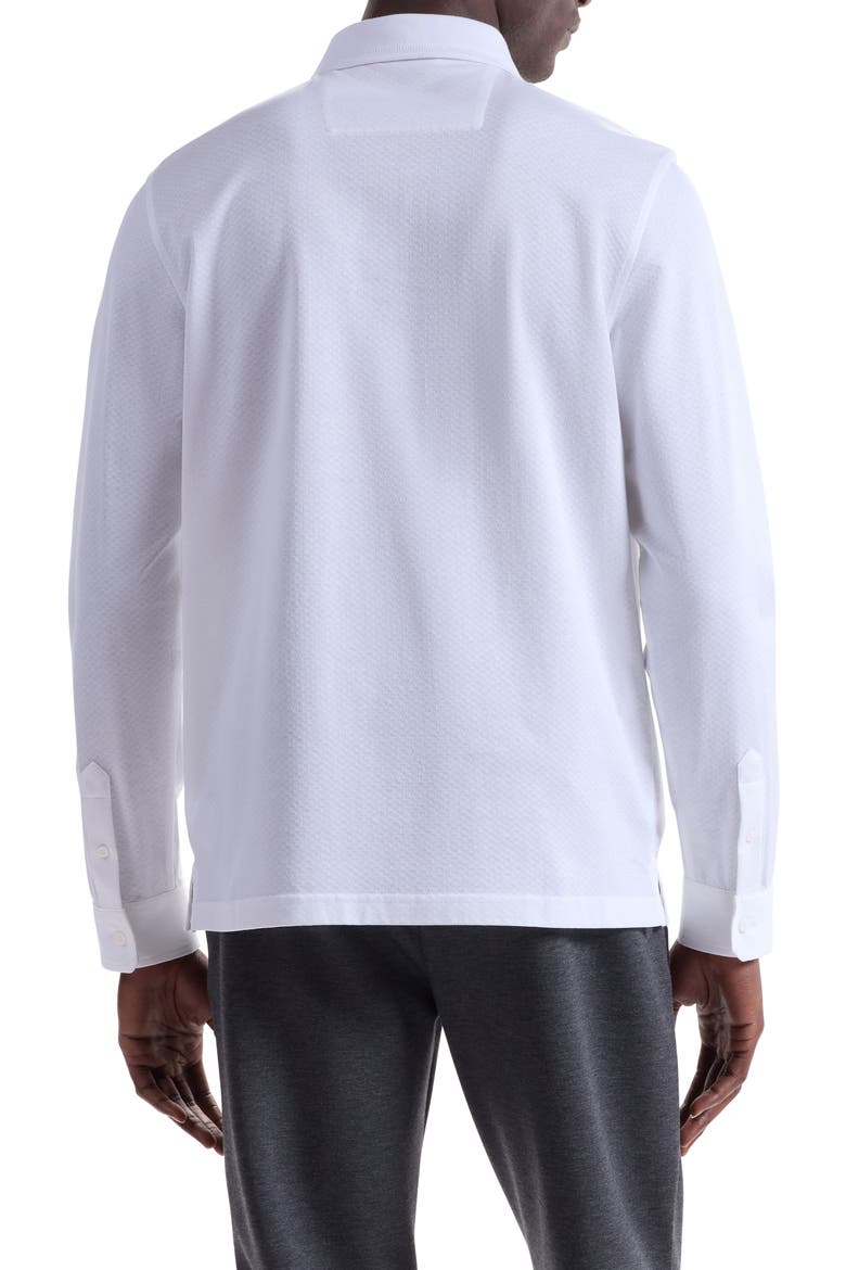 Mercerized Cotton Long Sleeve Polo, Alternate, color, WHITE