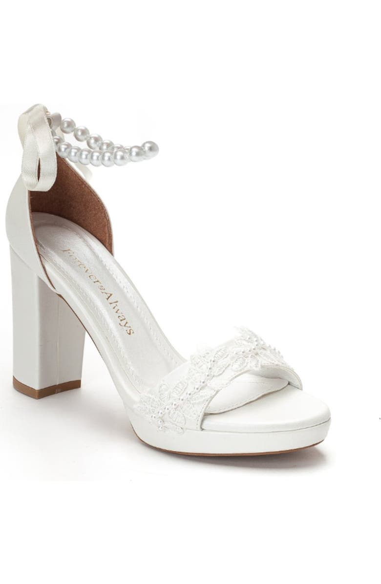 Forever & Always Shoes Delphina Pearl Bridal Heel, Main, color, Ivory