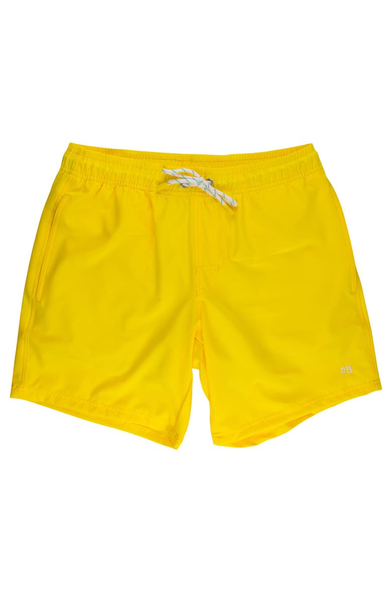UPF50+ Sun Protected Men's Stretch Swim Trunks, Main, color, Neon Yellow