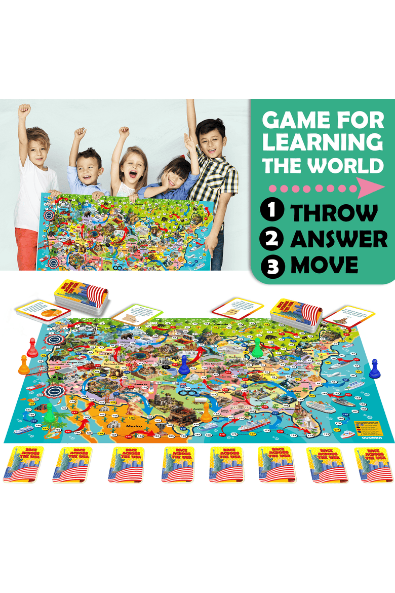 Educational Board Games for Kids and Families, Alternate, color, USA Game