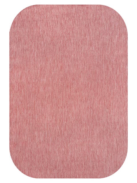 Miles Modern Minimalist Radius Corner Solid Indoor/Outdoor Shaped Area Rug