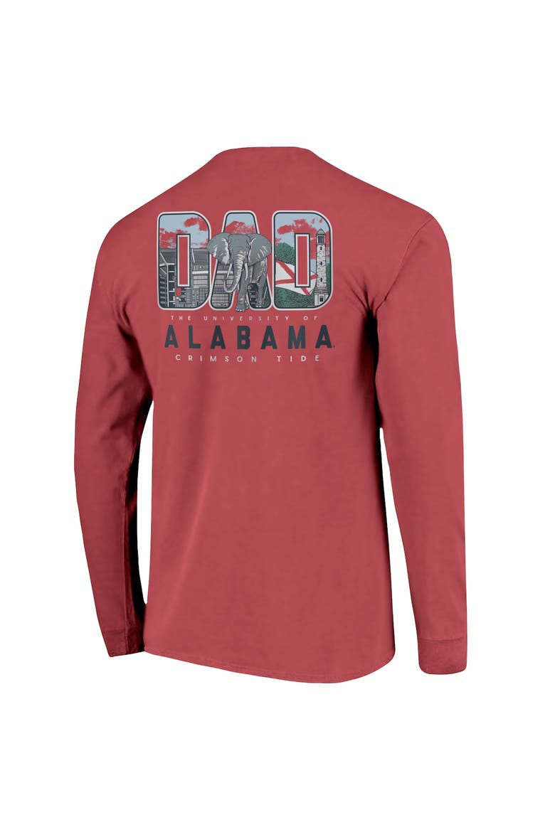 Men's Crimson Alabama Crimson Tide Father's Day Campus Drawing Long Sleeve T-Shirt, Alternate, color, Crimson