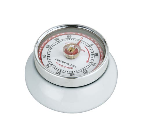 Zassenhaus Magnetic Retro 60 Minute Kitchen Timer, 2.75-inch In White