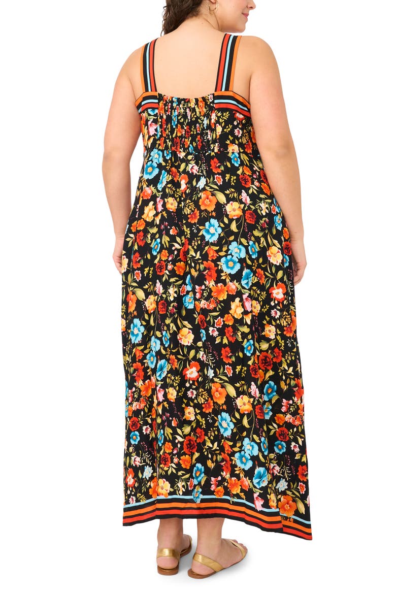 Floral Maxi Dress, Alternate, color, RICH BLACK