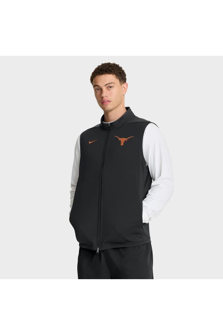 Men's Nike Black Texas Longhorns Primetime Victory Performance Full-Zip Vest, Main, color, Black