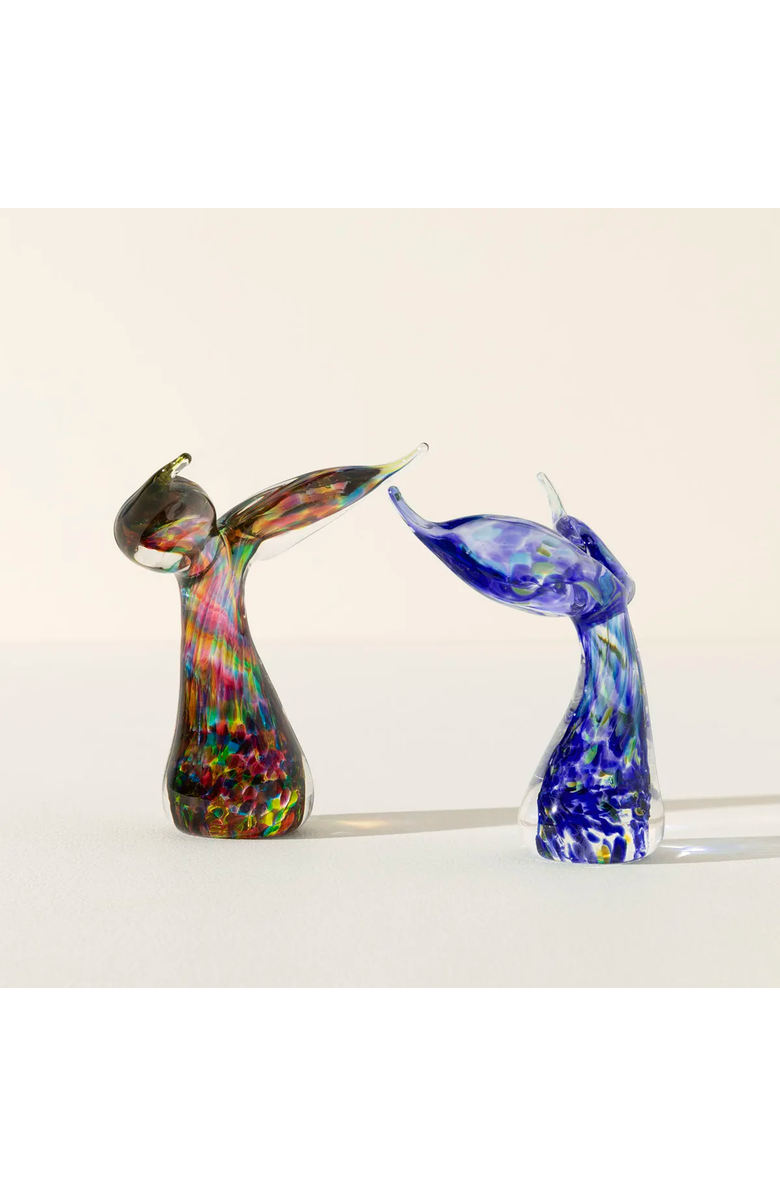 Uncommon Goods Whale Tail Glass Sculpture by GlassRoots, Alternate, color,